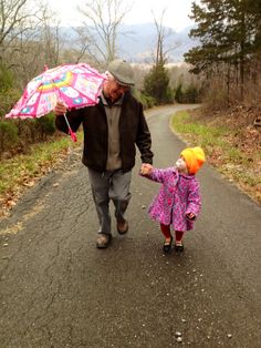 Grandpa takes a walk with granddaughter. She wanted grandpa to hold her umbrella. Grandpa With Granddaughter, Grandparent Photoshoot, Grandma Granddaughter, Southern Boys, Opening Scene, The Last Straw