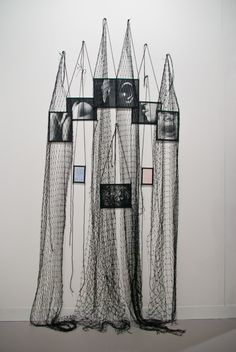 an art installation consisting of multiple mesh structures