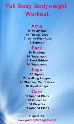 the full body bodyweight workout plan is shown in this graphic style, with an image of