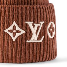 LOUIS VUITTON® - Lv Headline Beanie - Hazelnut Three House, Designer Beanie, Head Warmer, Louis Vuitton Hat, Designer Beanies, Fine Embroidery, Louis Vuitton Official, Designer Style, Wool Hat