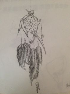 a drawing of a native american dream catcher