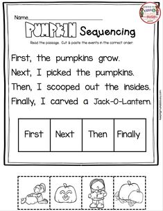 a worksheet for beginning with pumpkins and other things to write the sentence