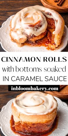 cinnamon rolls with bottoms soaked in caramel sauce