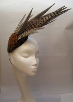 Fabulous pheasant wing fascinator Hats And Fascinators, Bespoke Hats, Vintage Millinery, Feather Fascinators, Mad Hatter