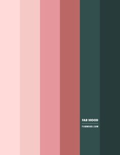 pink and green color palette with the words fab mood on it in white lettering