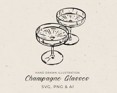 Coupe Glass Drawing, Champagne Glass Drawing, Vintage Frame Illustration, Hand Holding Champagne Glass Drawing, Champagne Doodle, Champagne Coupe Illustration, Vintage Cocktail Illustration, Mimosa Illustration Drink, Champagne Glass Illustration