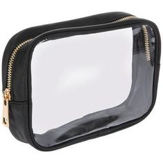 Dimensions: 6.5" H x 10" W x 1.88" D Material: Fabric, Plastic & Metal Color: Black Quantity: 1 For a stylish place to keep your makeup and accessories, try this Clear Rectangle Makeup Pouch. It has a clear body that allows you to see what's inside and a shiny metallic zipper across the top. Its simple style makes it the perfect base for personalizing with stickers, pins, patches, and rhinestones! Not just for makeup, you can also use this bag to hold a variety of small items such as hair ties a Rectangle Makeup, Makeup And Accessories, Fun Makeup, Makeup Pouch, Metal Color, Small Items, Makeup Yourself, Best Makeup Products, Wearable Art