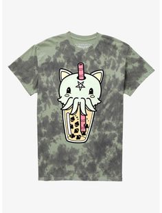 Cthulhu Chibi Boba Wash T-Shirt By Kawaii Krypt My Teddy Bear, A Outfit, Emo Girls, Cthulhu, Colby, Cosplay Outfits, Bubble Tea