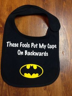 Bat man baby bib - Sew Cute By Katie Bib Ideas, Batman Baby Shower, Embroidering Machine, Funny Baby Bibs, Superhero Baby Shower, Baby Batman, Baby Superhero, Bat Man, Funny Baby Clothes