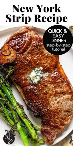 the new york strip recipe includes steak and asparagus