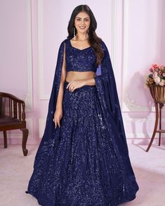 Lehenga Choli Designs, Ghaghra Choli, Georgette Lehenga, Blue Lehenga, Women Bride, Indian Wedding Wear, Indian Bridal Wear, Ghagra Choli, Designer Lehenga Choli