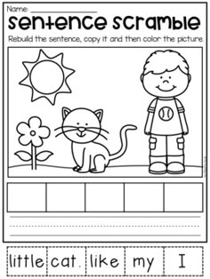 a worksheet for beginning with the letter i and an image of a cat