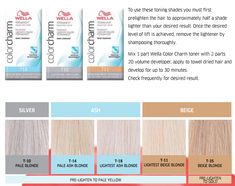 Toner Chart, Wella Toner Chart, Wella Hair Color Chart, Wella Hair Toner, Wella Color Charm Toner, Light Ash Blonde Hair, Toner For Blonde Hair, Wella Toner, Blonde Toner