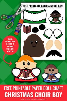 Looking for a fun and festive Christmas activity? Try this Free Printable Build A Choir Boy craft! With different robe colors, skin tones, and hair colors, this paper craft is perfect for creating a diverse holiday choir. Great for kids, classrooms, or holiday decor, this printable character is available in two sizes for versatile use. Music teachers and parents will love this easy holiday craft. Visit The Purple Pumpkin Blog to download your free printable and get crafting today!