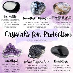 Awaken Your Inner Magic💎🌙 on Instagram: “Crystals for Protection - Go to my story to see the printable you can get in the coven!💫💎 . F O L L O W 👉🏼 @leladymoon,…” Crystals And Stones For Protection, Gems For Protection, Crystals To Protect From Evil Spirits, Gemstone For Protection, Crystals For Spiritual Protection, Crystals For Protection At Work, Crystals To Ward Off Evil Spirits, Black Magic Protection Crystals, Energy Vampires Protection Crystals