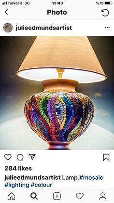 an image of a colorful lamp on instagram with the caption'photo '