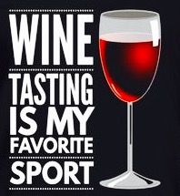 a wine tasting is my favorite sport t - shirt with the words wine tasting is my favorite sport on it