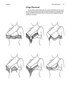 the instructions for how to draw a woman's breast in four different positions, including one