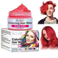 Halloween Bars, Rosé Red Hair, Hair Color Wax, Temporary Hair Dye, Dyed Red Hair, Hair Wax, Favorite Hairstyles, Hair Dye Colors, Red Hair Color