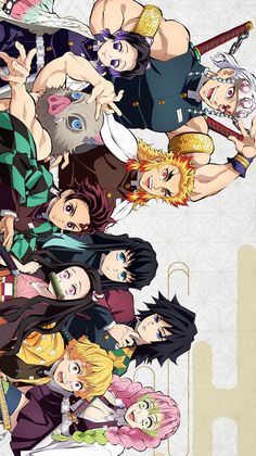 an anime poster with many different characters