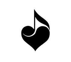 a music note in the shape of a heart