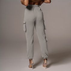 High Waist Loose Sportswear Casual Cargo Pants Sportswear Pants With Pockets Full Length, Baggy Solid Color Sports Pants, Relaxed Fit Sports Pants With Pockets, Sports Relaxed Fit Pants With Pockets, Solid Baggy Sporty Cargo Pants, Baggy Sports Pants With Cargo Pockets, Baggy Cargo Sports Pants, Relaxed Fit Activewear Trousers With Pockets, Baggy Athleisure Joggers With Pockets