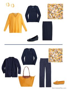 Five Accent Colors with Navy - The Vivienne Files Minimalist Summer Wardrobe, Colours That Go With Grey, Soft Autumn Color Palette, Minimalist Summer, Simple Wardrobe, Navy And Khaki