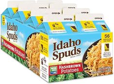 four boxes of idaho spuds hashbrown potatoes