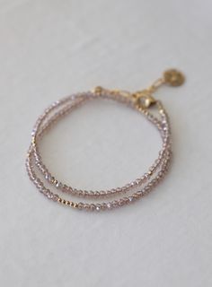 Petite Champagne Double Wrap Bracelet with Gold Accents - Small champagne crystal beads with gold accents and tassel . - Can be worn as a single layer choker necklace - Measures an adjustable 13.5-14.5 Double Bracelet, Layered Choker Necklace, Metalsmithing Jewelry, Double Wrap Bracelet, Gold Champagne, Jewel Box, Jewelry To Make, Jewelry Beads, Girly Jewelry