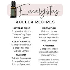 Pulse Points, Essential Oil Roller, Clary Sage, Doterra Oils, Carrier Oils, Tea Tree, Essential Oil Recipes, Oil Recipes, Doterra