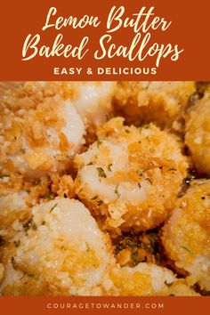 lemon butter baked scallops are an easy and delicious appetizer