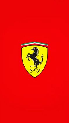 the ferrari logo on a red background