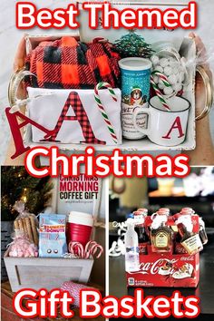 christmas gift baskets with the words best themed christmas gifts