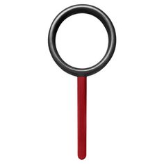 a black and red pole with a ring on it's end, in front of a white background