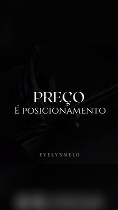 the cover for an album with black background and white lettering on it, which reads preco e posicionamento