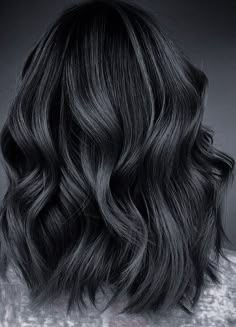 Black Ash Hair Color, Black Hair With Charcoal Highlights, Charcoal Silver Hair, Dark Grey Hair Balayage, Black Hair With Dark Grey Balayage, Dark Grey Black Hair, Smokey Ash Grey Hair, Black And Dark Grey Hair