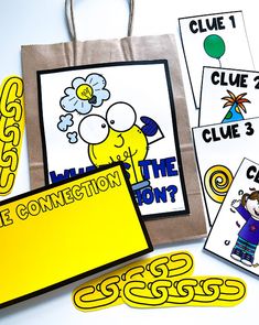 the simpsons characters are on display in this set of cards and stickers for kids to use