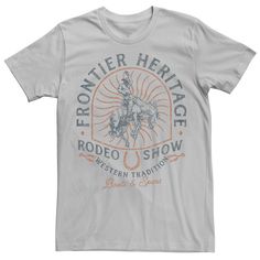 Keep it cool with this Men's Frontier Heritage Rodeo Show Graphic Tee. Keep it cool with this Men's Frontier Heritage Rodeo Show Graphic Tee. FEATURES Crewneck Short sleeveFABRIC & CARE Cotton Machine wash Imported Size: XS. Color: Silver. Gender: male. Age Group: adult. Western Tee, Western Graphic Tees, Keep It Cool, School Shirts, New Wardrobe, Vintage Tees, Mens Tees, Rodeo, For Life