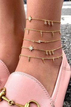 Trendy Metal Chain Anklets, Gold Anklet With Star Charm As Gift, Gold Anklets With Adjustable Chain, Golden Star Anklet, Gold Adjustable Chain Anklet For Beach, Ankle Jewelry, Jewelry Appraisal, Cheap Jewelry, Dainty Bracelets