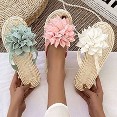 Category:Slippers; Upper Materials:PVC; Embellishment:Flower; Season:Summer; Heel Type:Flat Heel; Gender:Women's; Style:Casual,Elegant; Heel Height(inch):1-2; Outsole Materials:MD (Phylon); Occasion:Beach,Outdoor; Closure Type:Loafer; Pattern:Solid Color; Listing Date:05/23/2023; Production mode:External procurement; 2024 Trends:Boho Beach,Outdoor Slippers,Beach Slippers; Foot Length:; Foot Width:; Size chart date source:Provided by Supplier. Beach Vacation Shoes, Flip Flops Platform, Wedding Shoes Sandals, Grandma Chic, Flower Flat, Vacation Shoes, Canvas Loafers, Outdoor Slippers, Beach Slippers