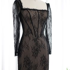 Experience elegance and grace with our Elegant Black Lace Long Sleeves Sheath Evening Dress SF038. The intricate lace and long sleeves add a touch of sophistication to any evening event. Made with quality material, this dress ensures a comfortable and stylish fit. Be the center of attention with this timeless piece. window.adminAccountId=244214477; Fitted Lace Dress With Sheer Bodice For Gala, Fitted Lace Evening Dress With Sweep Train, Fitted Long Sleeve Evening Dress With Sheer Bodice, Fitted Lace Dress With Square Neck For Evening, Fitted Lace Dress With Sheer Bodice For Wedding, Fitted Gala Evening Dress With Lace Sleeves, Fitted Lace Sleeve Evening Dress For Wedding, Fitted Lace Floor-length Evening Dress, Fitted Lace Sleeve Evening Dress For Gala