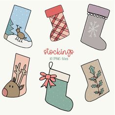 christmas stocking clipart set