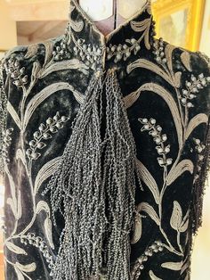 Exceptional Antique Victorian Black Velvet Embroidered Braided Mantle Cape | eBay Embroidery Designs