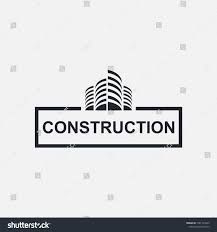 the logo for construction company is black and white