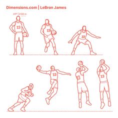 the different positions of basketball players for each player in their respective team's uniforms