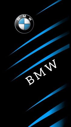 the bmw logo is shown on a black background