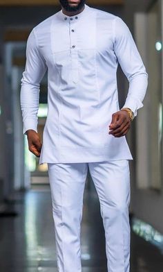 african men clothing | kaftan african men shirt and down yellow| dashiki mens White Native Wears For Men, White Senator Styles For Men, Suit Groomsmen, Mens Traditional Wear, African Men Clothing, Groom's Suit, Senator Wears, African Shirt, Men Kaftan