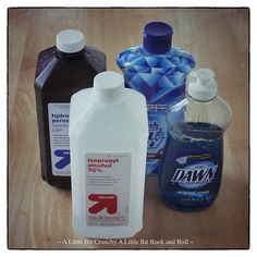 several different types of bottled water on a table