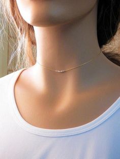 Necklace Minimalist Jewelry, Dainty Choker Necklace, Beads Choker, Saltwater Pearls, Silver Choker Necklace, Tiny Beads, Silver Choker, Jewelry Beads, Necklace Minimalist