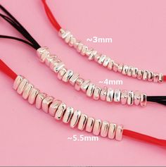 three different types of wires on a pink background with measurements for each wire to be sold